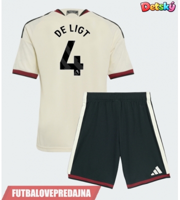 Lacne Dětský Futbalové dres Manchester United Matthijs de Ligt #4 2026-27 Krátky Rukáv - Tretina (+ trenírky)
